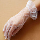 2 Pairs Short Wedding Gloves Bride Beaded Lace Formal Evening Party Pro ABX