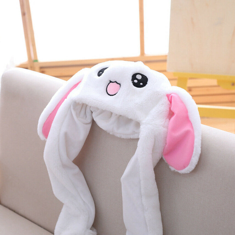 Rabbit Hat Ear Moving Jumping Hat Funny Bunny Plush Hat Cap For Women Girls