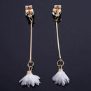 Cute Cloth Flower Long Simple Trendy Alloy,Cloth,Zircon Long Tassel Danglin B9C1
