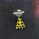 Creative Clothing Bags Alloy Badge Women Men Pizza Spaceship Drip Brooches A