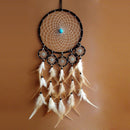 Catcher wall hanging decoration  ornament with feathers 6 circles