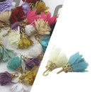10pcs Chiffon Flower Pendant DIY Jewelry Earring Keyring Ramdon Making Pend N6C8