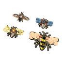 Lots 4 Crystal Sequins Bees Embroidery Animal Patches Sew on Costume Crafts