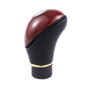 Universal Faux Leather Wood Manual Stick Gear Shift Knob Head Cover Black M5J6