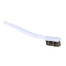 18cm Long White Plastic Handle Stainless Steel Wire Clean Brush 10 Pcs