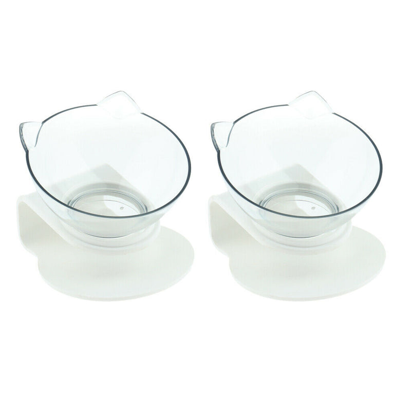 2pcs Round Kitten Kitty Elevated Bowls Raised Feeder Single Bowl For Cats & Dogs