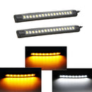 2pcs Motorcycle 17LED Flexible Strip Light Turn Signal Indicator White+Amb SHN