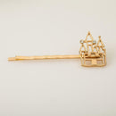 Hollow Hair Clip Hairpin Women Hair Accessory Rhinestone Hairgrip (Castle) A