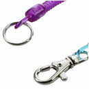 Lobster Hook Purple Blue Spring Stretchy Coil Keyring Keychain Strap Rope C X6C1
