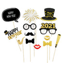 32pc Happy New Year Photo Booth Props Paper Photo Frame Christmas decoratioSEAU