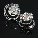 12Pcs Crystal Wedding Bridal Hair Pins Twists Coils Flower Swirl Spiral Hai J6N9