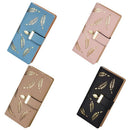 Fashion Women's Leaf Wallet Long Leather Card Holder Purse Zipper Buckle El