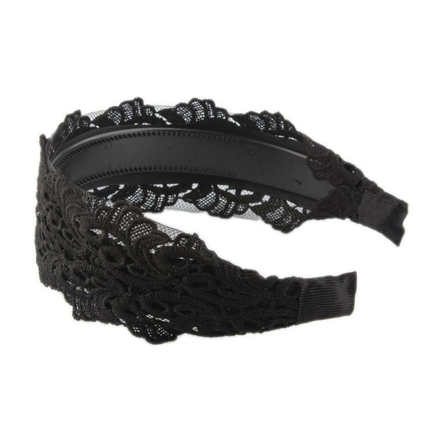 Black Lace Extra Wide Headband Alice Band Women Wide Hair Band Headwraps