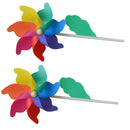 2-Pack Rainbow Pinwheels Spinner for Yard and Garden Decor, 75cm