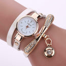 Fashion Luxury Rhinestone Bracelet Women Top Quartz Casual Watch White A