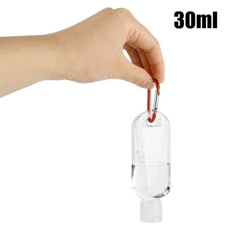 1Pc Travel Sanitizer Bottles Empty Refillable Plastic Bottle With Key Ring 30ml