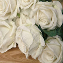 9x Artificial Flannel Rose Flower Bridal Party Home Room Floral Decor White