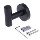 Stainless steel black painting towel hook wall coat hanger round sase bathroomM&
