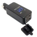 Motorcycle SAE to USB Cable Adaptor Dual USB Cell Phone Charger & Voltmeter BX
