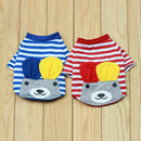 2x Dog Pet Soft Puppy Coat Stripe Top T-shirt Cute