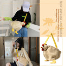 Cute Women Crossbody Purse Cartoon Chicken Shaped Kids Fleece Crossbody Bag