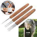 Triple Crochet Needles Bamboo Handle Micro Hook For Dreadlock Hair Making Tools