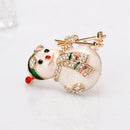 Alloy Brooch for Series Christmas Shape Snowman Buttonhole Pins Badge Jewel X7X2
