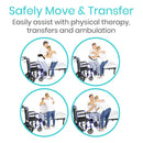 Lift Transfer Board Gait Belt with Handles Safety Patient Assist Secure Aide