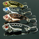 Lot 4pcs Metal Sequin Fishing Lures Bass Spoon Crank Bait Tackle Hook New XJ