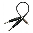 1x 3.5mm 1/8" To 6.35mm 1/4" Mono Stereo Plug Splitter Cable Black