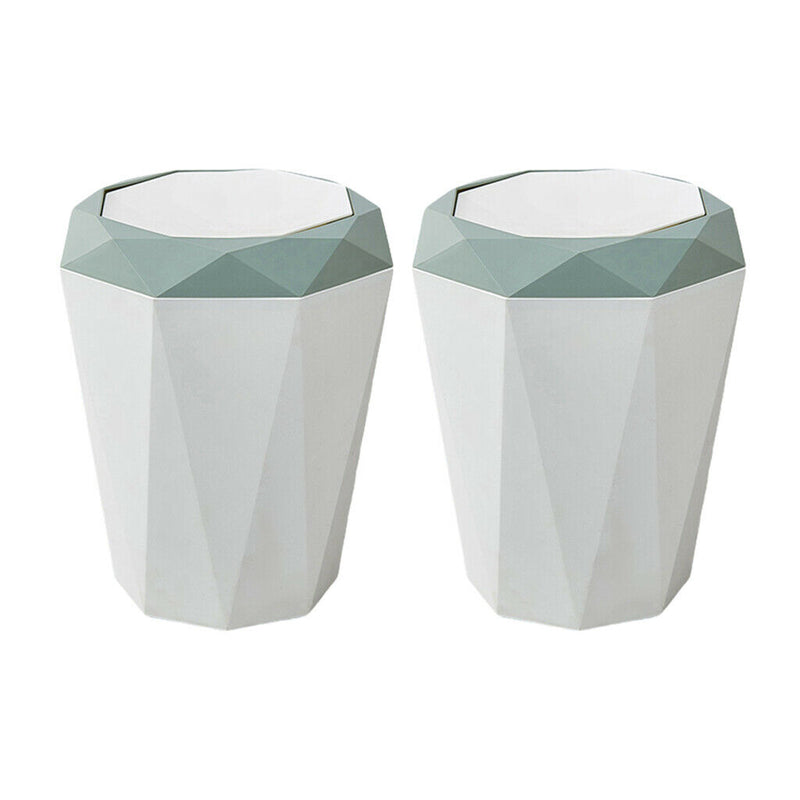 2Pcs Rubbish Garbage Bin Trash Can Swing Lid Bathroom Living Room Hotel