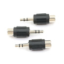 3x Nickel 3.5mm 1/8" Stereo Male Plug To RCA Female Jack Audio Adapter TEUS