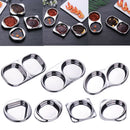 Stainless Seasoning Dish Sugar Spice Dipping Bowl Appetizers Plate 2-Square