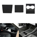 3Pcs/Set Carbon Fiber Style Center Console Water Cup Holder Decoration Cove