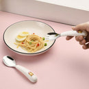 2pcs Portable Cute Kids Lunch Stainless Steel Spoon Fork Tableware Cutle UIS