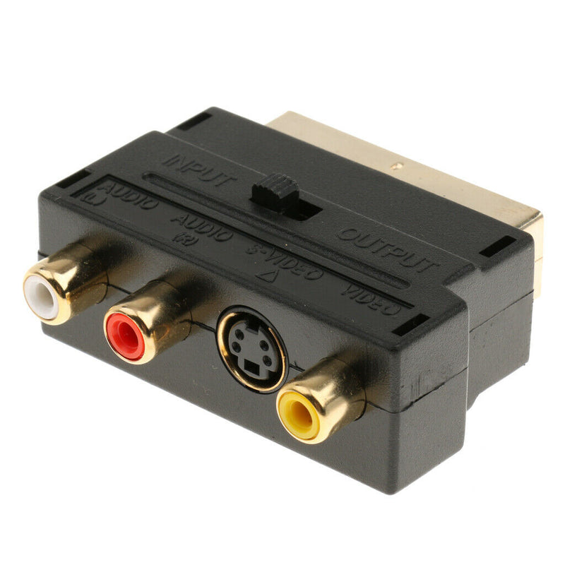 Scart-Cinch-Triple-Phono-Composite-Video-Audio-AV-Adpater Input And Output To 3x