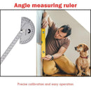 Stainless Steel Adjustable Protractor 180 Degree Rotary Measuring Ruler