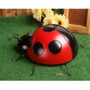 2Pcs Mini Metal Ladybug Fence Hanger Wall Hanging Outdoor Garden Decor - Red &