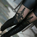 Hot Sell Sexy Women Faux Leather Gothic Punk Leggings New Lace Trousers Pan