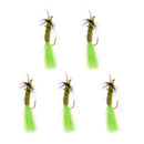 5pcs Brass Bead Head Fly Woolly Bugger Flies Streamers Fly Fishing Lures Set