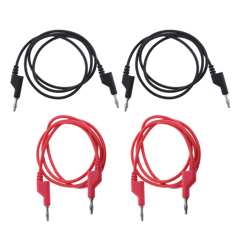 4pcs 4mm Stackable Banana Plug Wire Soft Silicone