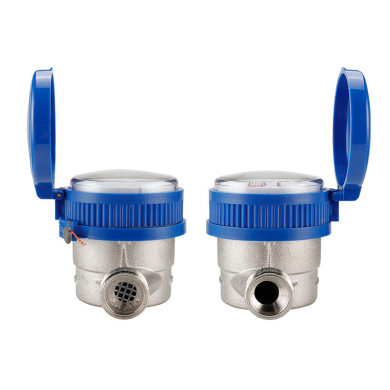 Cold Water Meter Water Flow Measure 1/2" BSP with Fittings Home, Garden