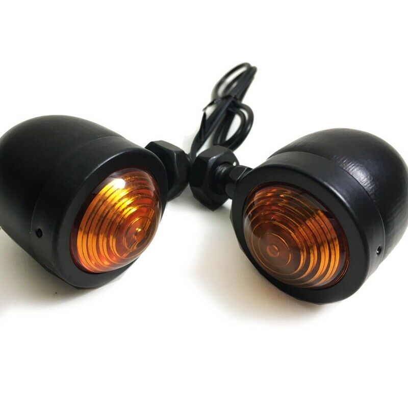4Pcs Black Motorcycle Turn Signal Indicator Lamp Light Moto Blinker Light f