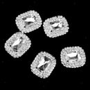 5pcs Clear Crystal Rhinestone Oval Buttons Flatback Embellishment DIY Craft