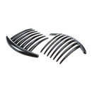 Hair Comb Pin Accessories Plastic Women Lady Fashion 2pcs Brown & 2pcs Blac E2H2