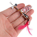 Fishing Lure Crankbait Sequin Spoon Spinner Metal Artificial Feather Bait Hook