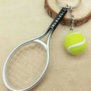 1 piece Mini Tennis Racket Keychains Creative Alloy Tennis Ball Racket Keyr O5Q3