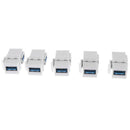 5Pack USB3.0 Keystone Jack Female Coupler Insert For Wall Plate Outlet Panel