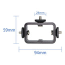 Three-Position Bracket Mobile Phone Holder Camera Clamps Easy to Use Black