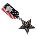 2Pcs Punk Fashion Military Navy Star Brooch Pin Badge for Men Suit Uniform